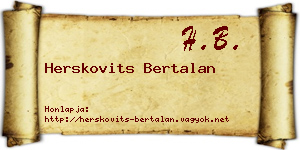 Herskovits Bertalan névjegykártya