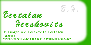 bertalan herskovits business card